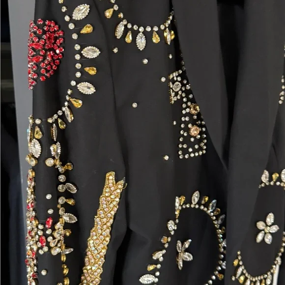 Embellished Black Cropped Blazer - Picture 5 of 6